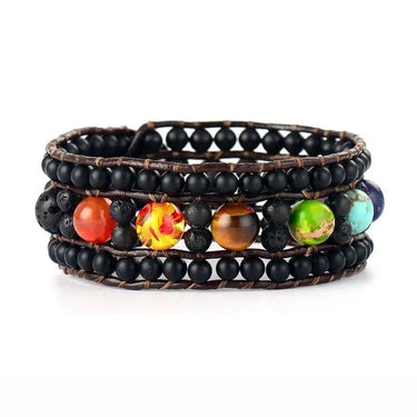 7 Chakra Aromatherapy Lava Bracelet Cuff-Your Soul Place